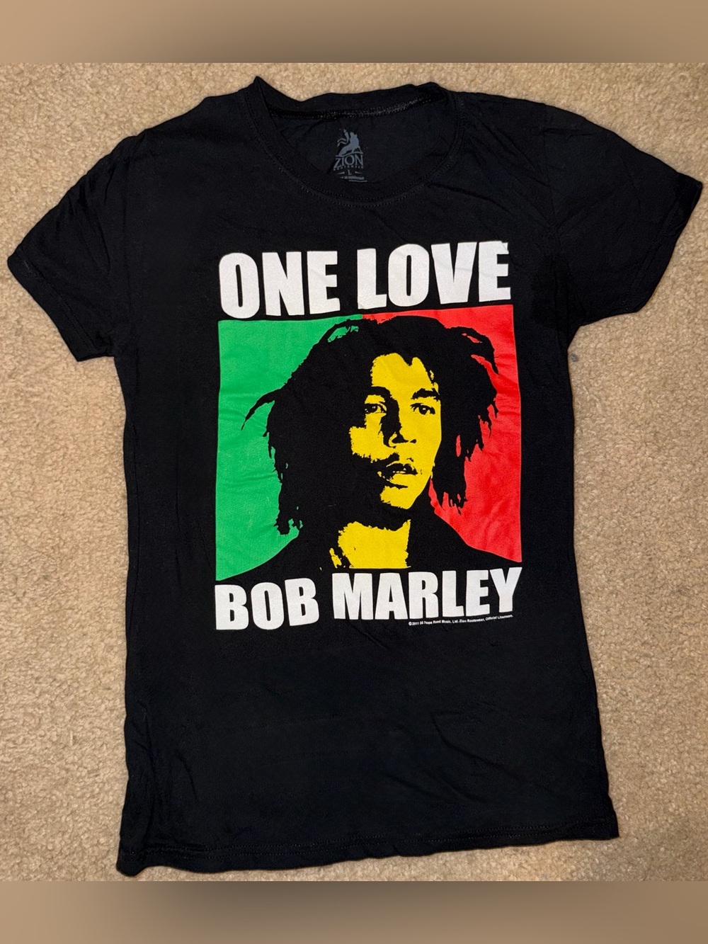 One Love Bob Marley Graphic Kids Tee - Black
